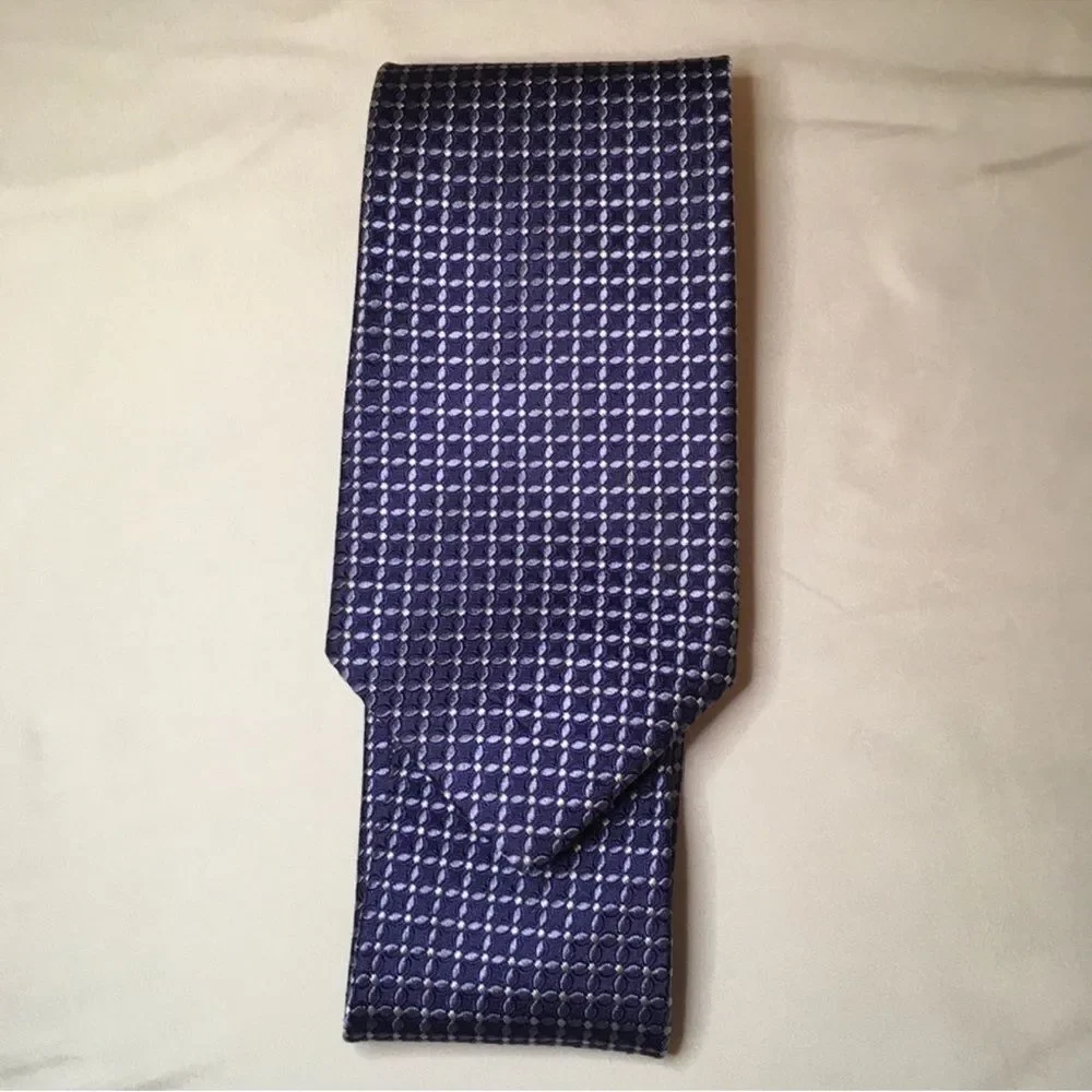 Tommy Hilfiger Navy and White Geometric Tie